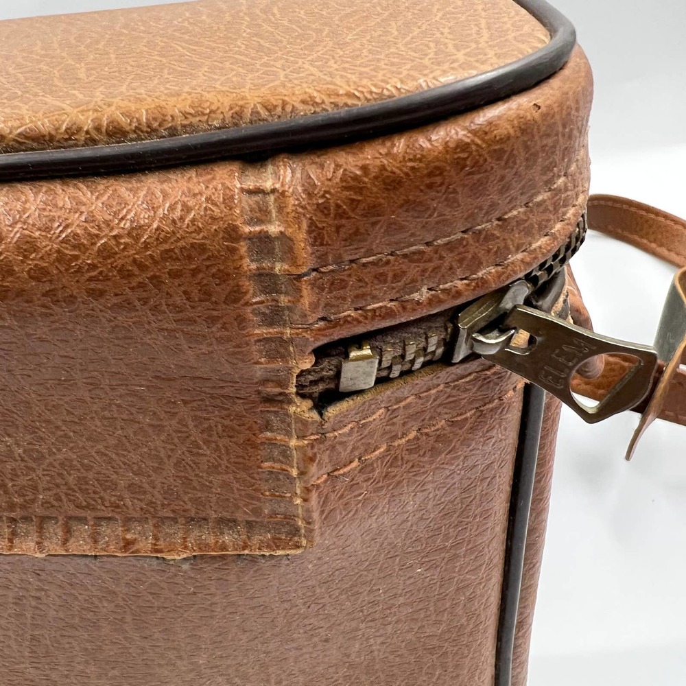 Vintage 1970's Camera Bag Faux Leather Tan Shoulder Strap Zippered‎ Padded - Picture 8 of 16
